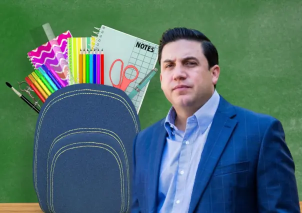 Raúl Cantú lleva a cabo la entrega de útiles escolares en Salinas Victoria