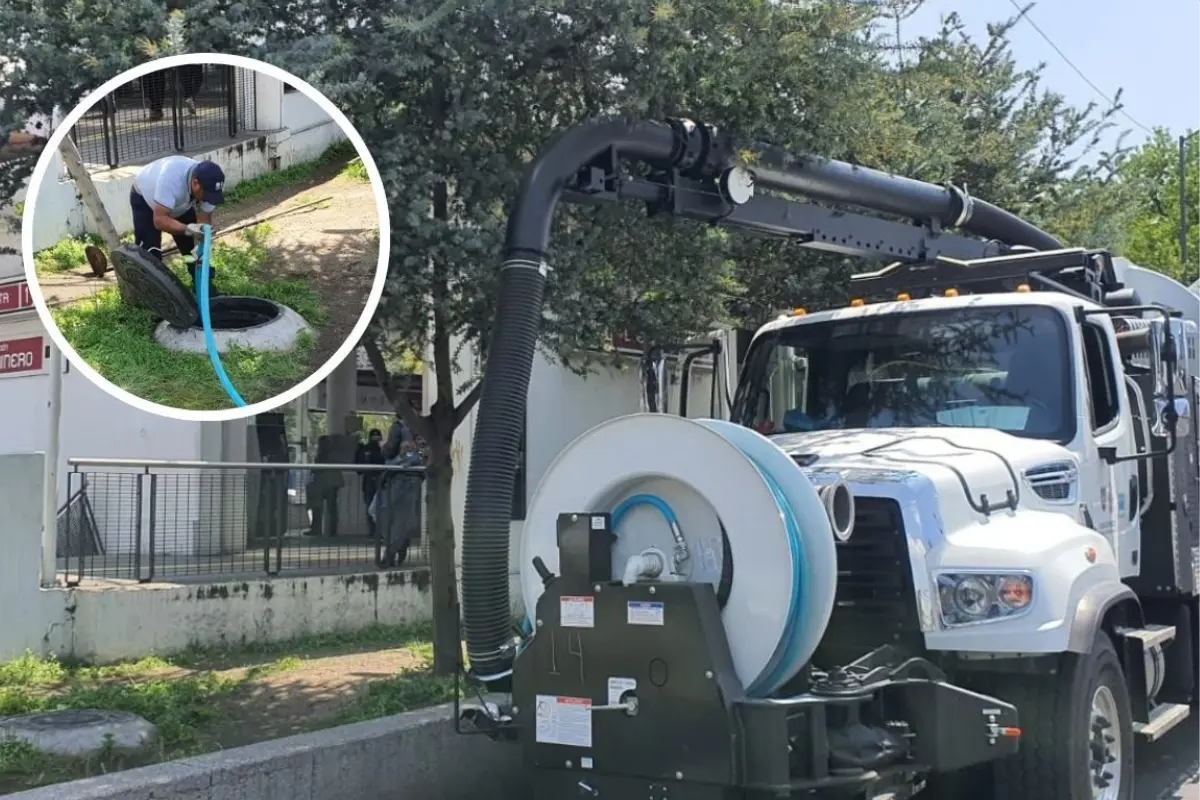 Vactor para desazolve en CDMX. Foto: Gobierno CDMX l Canva