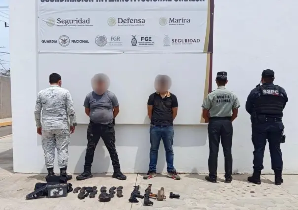 Detienen a 2 hombres con armamento pesado en Culiacán, Sinaloa