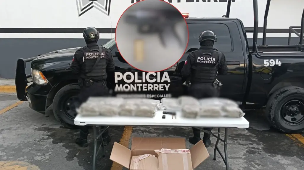 Localizan droga y arma tras accidente vial en Monterrey