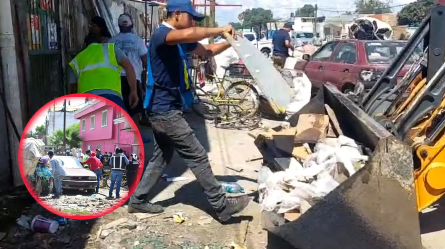 Foto: Jesús Carrillo | Limpian domicilio señalado de tener un foco de infección en el exterior