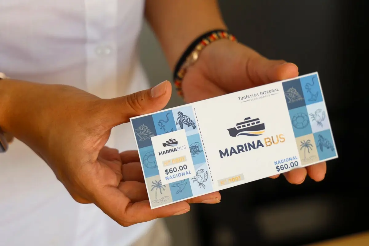 Boleto del Marinabús Foto: X(Twitter) @GobiernoMX