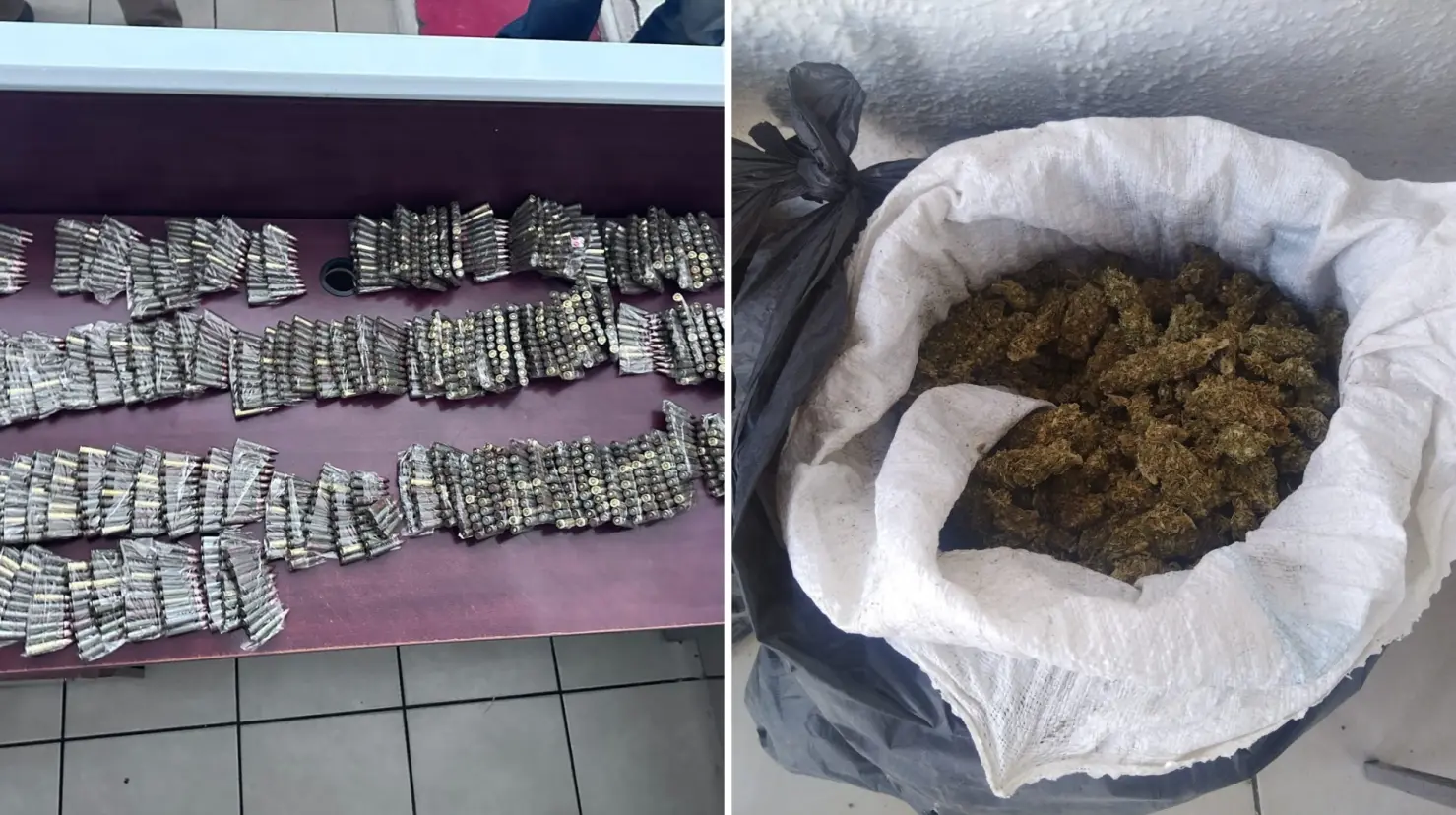 Aseguran más de 1,800 cartuchos y 30 kilos de droga en operativo en Chihuahua. Foto: FGE Chihuahua