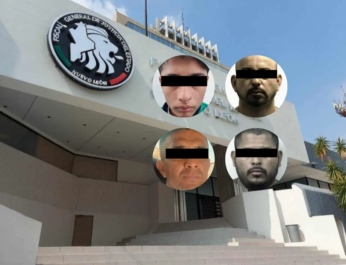 Los acusados identificados como José “N”, Lorenzo “N”, Andrés “N” y Juan “N” fueron procesados y señalados como autores materiales de diversos ataques armados. Foto: Canva/Fiscalía General de Justicia de Nuevo León.