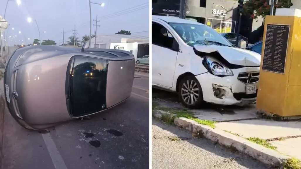 Accidentes matutinos abren la semana en Mérida, Yucatán