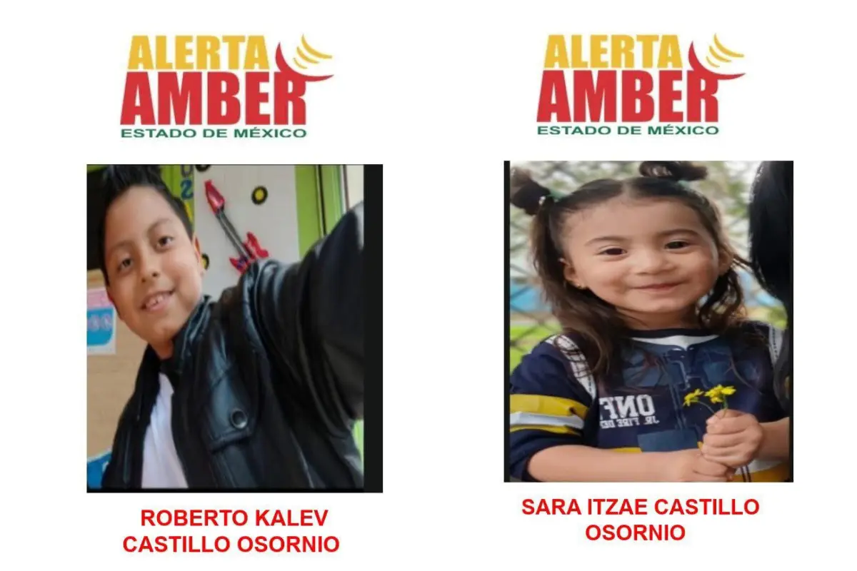 Alerta amber por la desaparición de menores en el Edomex. Foto: X (@FiscaliaEdomex)