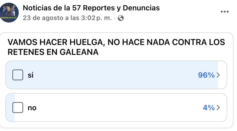 Inconformidad en usuarios de la vía crece en redes sociales / Foto: Noticias de la 57 Reportes y Denuncias 