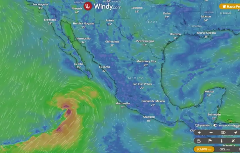 Foto: Captura pantalla / Windy