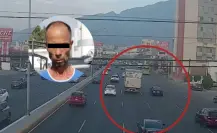 Policía de Monterrey detiene a hombre que intentó robar camión repartidor