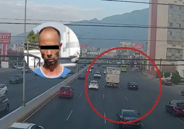 Policía de Monterrey detiene a hombre que intentó robar camión repartidor