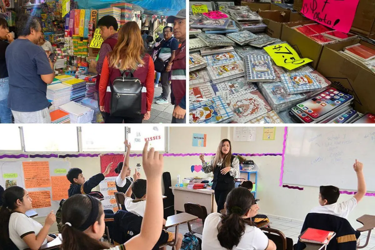 Útiles escolares para el regreso a clases. Foto: SEP, Laura Ávila l Canva