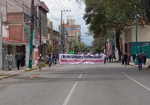 Así se vivió la marcha contra el tarifazo al transporte público en este municipio del Edomex