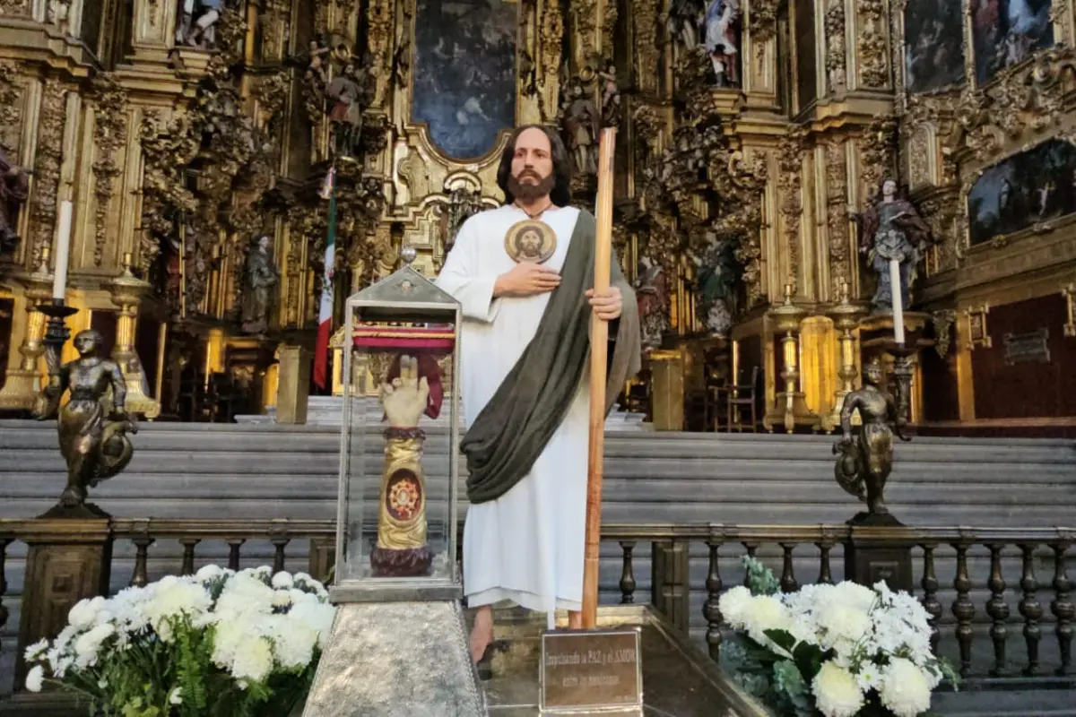 Reliquia de San Judas Tadeo en la Catedral Metropolitana de CDMX. Foto: Luis Antonio Alfaro
