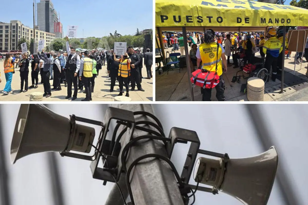 Simulacro y Alerta Sísmica en CDMX. Foto: Mario Flores l Canva