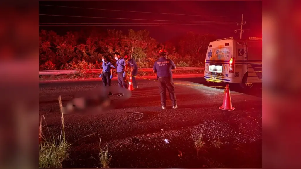 Sujeto se fuga tras atropellar a motociclista en la entrada a Tulum