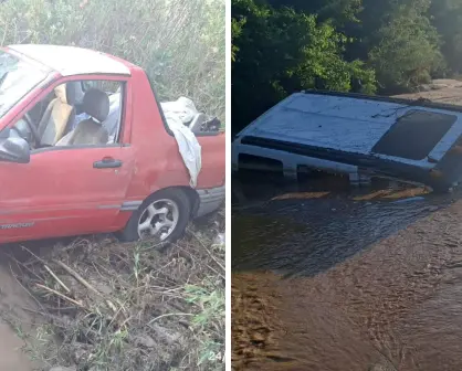 Crecida de arroyo en San Blas, BCS arrastra vehículos y deja 10 personas atrapadas
