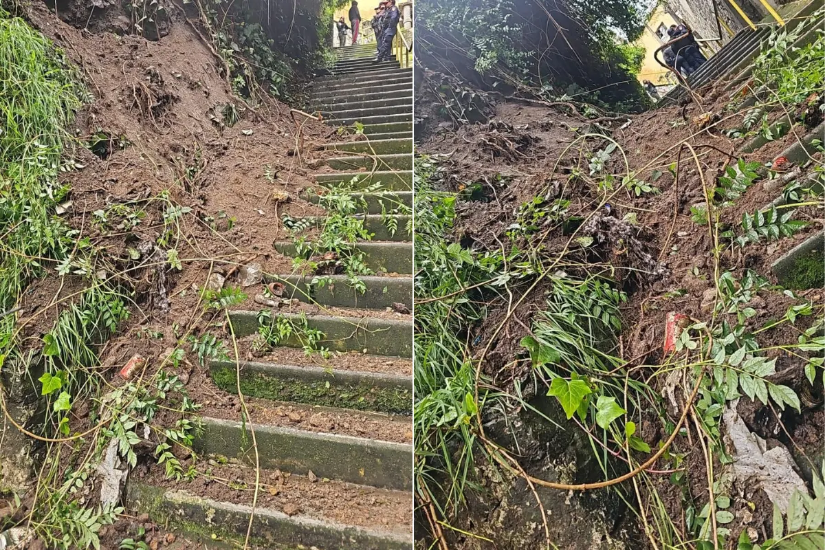 Deslave de tierra en la alcaldía Álvaro Obregón de CDMX.     Foto: Ramón Ramírez