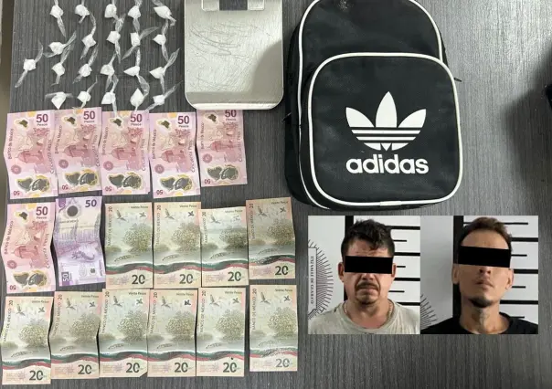 Detienen a dos hombres por posesión de droga en Santiago, Nuevo León