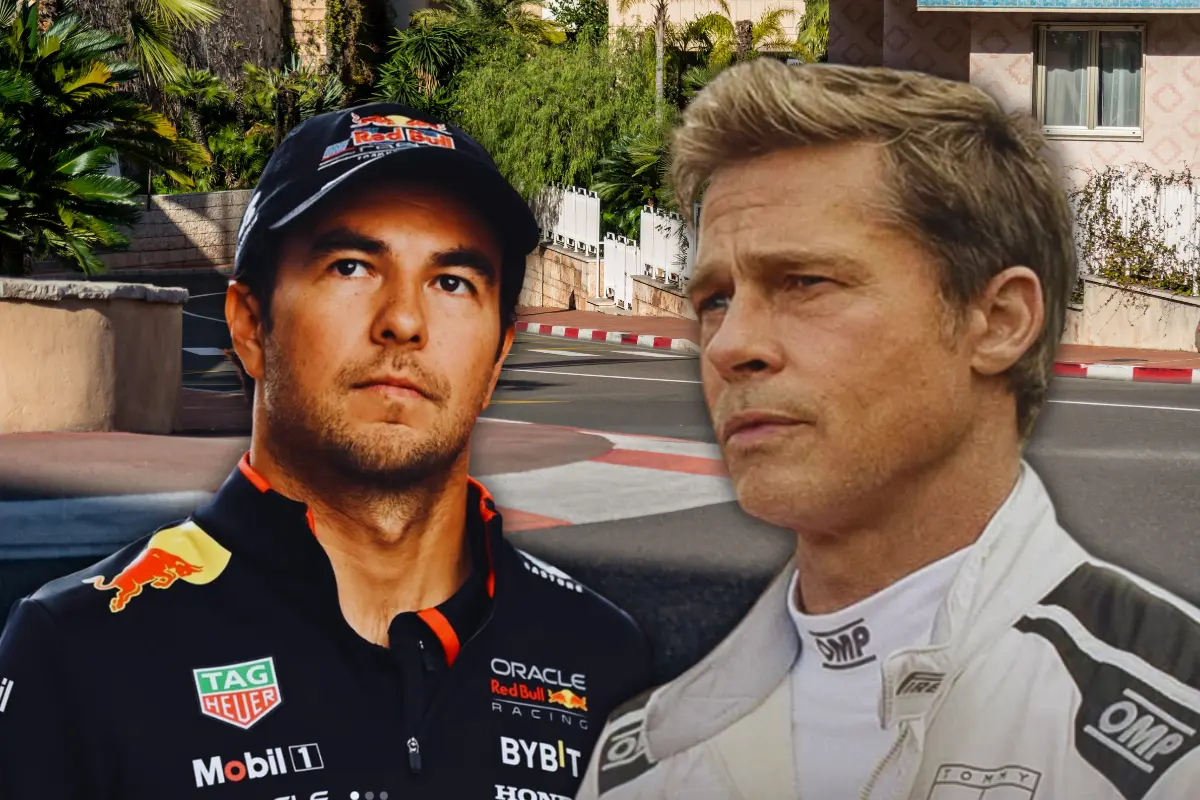 Brad Pitt confiesa su admiración por Checo (Foto: IG @schecoperez, @f1movie / Canva)
