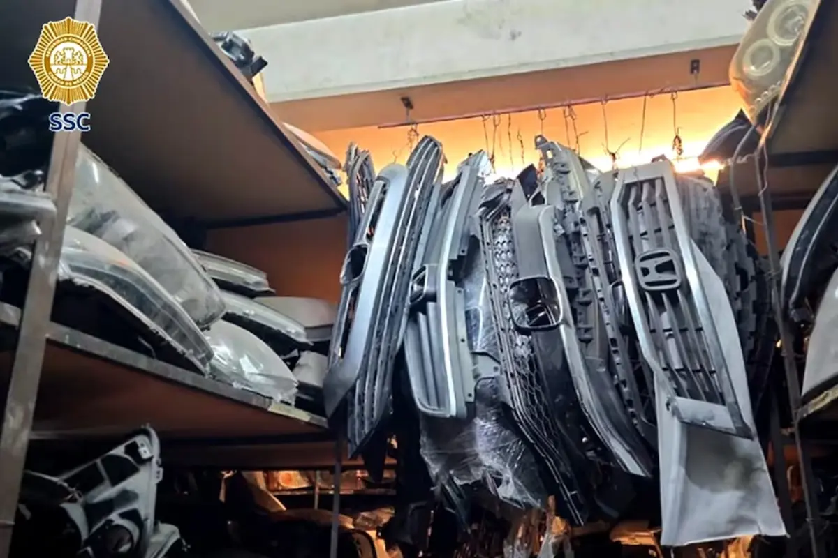 Autopartes robadas en CDMX. Foto: SSC