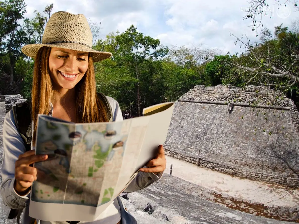 Descubierta formalmente en la década de 1920, Cobá ha sido objeto de investigaciones arqueológicas desde entonces, especialmente un proyecto iniciado en 1992 para estudiar inscripciones y monumentos.- Fuente INAH y Canva