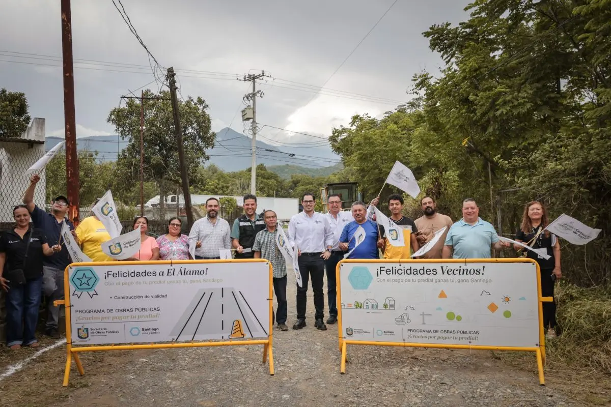 Avanzan obras de pavimentación en El Álamo. Foto: Gobierno de Santiago