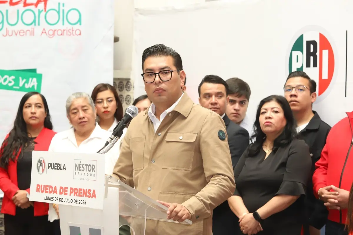 Néstor Camarillo Medina en conferencia de prensa Foto: X(Twitter) @NestorCamarillo