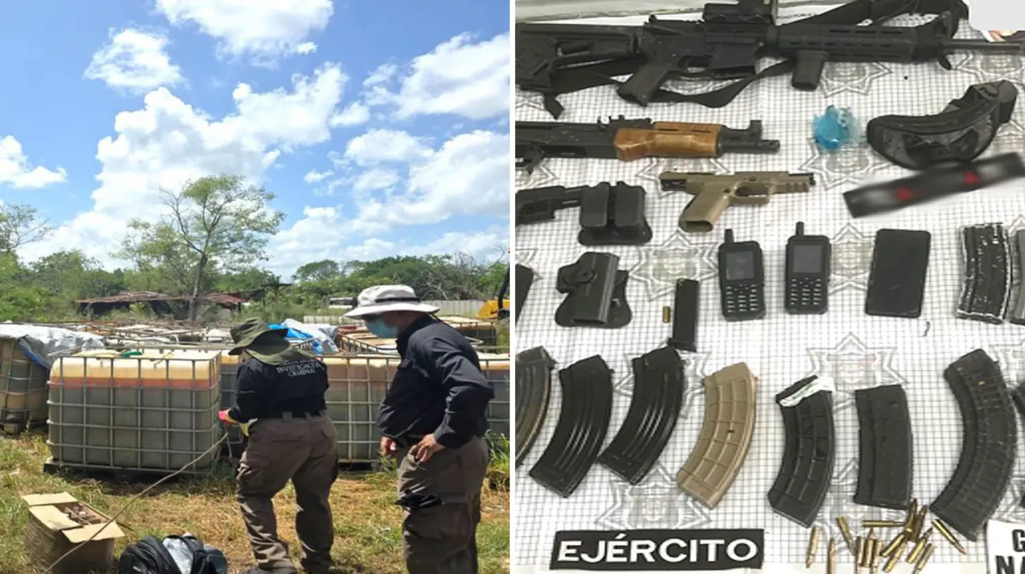 Operativos coordinados de seguridad aseguran armas, drogas y tomas de hidrocarburos en 11 estados. Foto: Gabinete de Seguridad del Gobierno de México