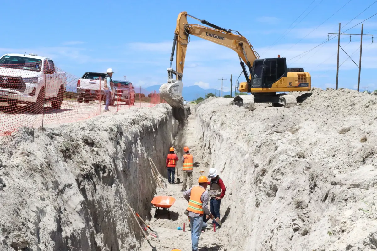 Los trabajos para la construcción del acueducto Guadalupe Victoria continúan. Foto: Daniel Espinoza