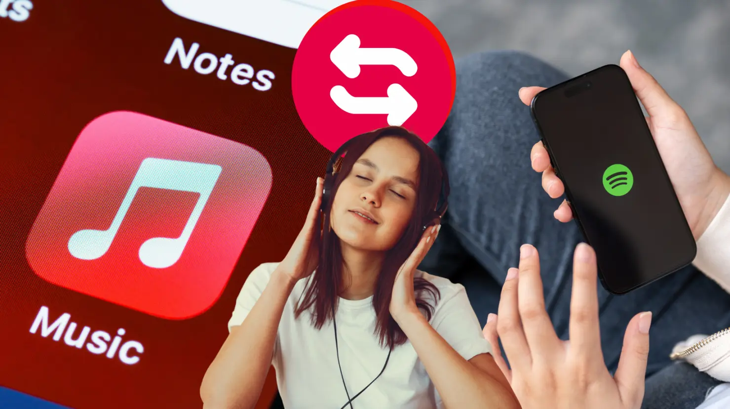 ¿Adiós Spotify? Así puedes transferir todas tus playlists a Apple Music. Foto: Canva.