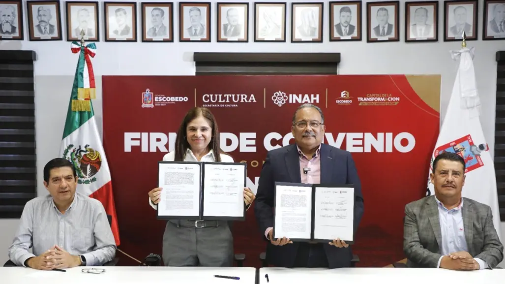 Andrés Mijes renueva convenio con el INAH para preservar la historia y cultura de Escobedo