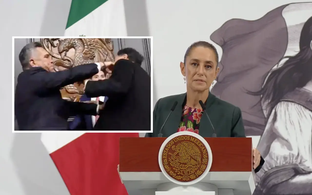 Claudia Sheinbaum, Alejandro Moreno y Gerardo Fernández Noroña. Captura de pantalla: YouTube (Gobierno de México) / X (@senadomexicano)