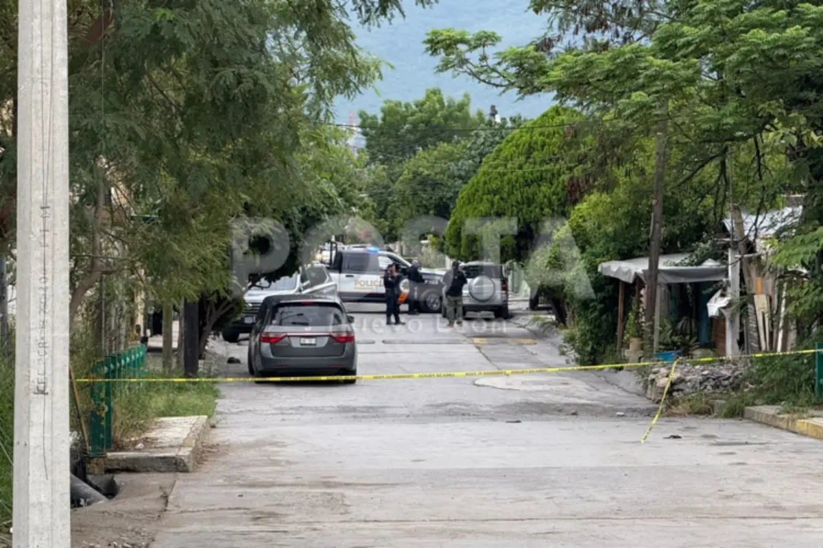 Zona de ataque a policía en la colonia Zertuche en el municipio de Guadalupe, Nuevo León. Foto: POSTA