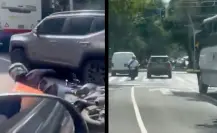 VIDEO | Lady Jeep atropella a repartidor en moto y se da a la fuja en Reforma CDMX