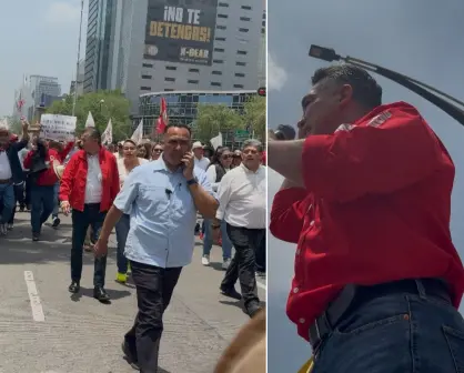 VIDEO | Simpatizantes del PRI marchan en Reforma para respaldar a "Alito" tras pleito con Noroña