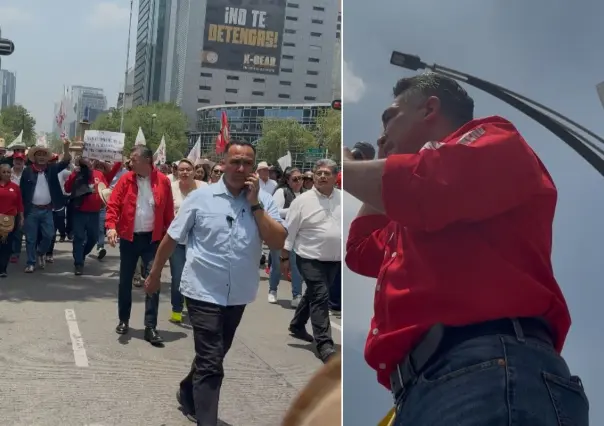VIDEO | Simpatizantes del PRI marchan en Reforma para respaldar a "Alito" tras pleito con Noroña