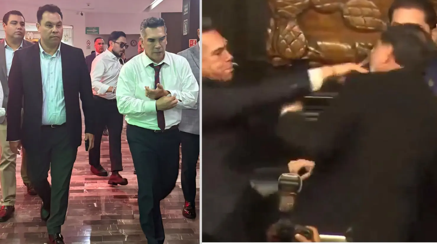 El diputado por Durango acompañó al líder nacional del PRI después del enfrentamiento con Gerardo Fernández Noroña. Foto: Especial.