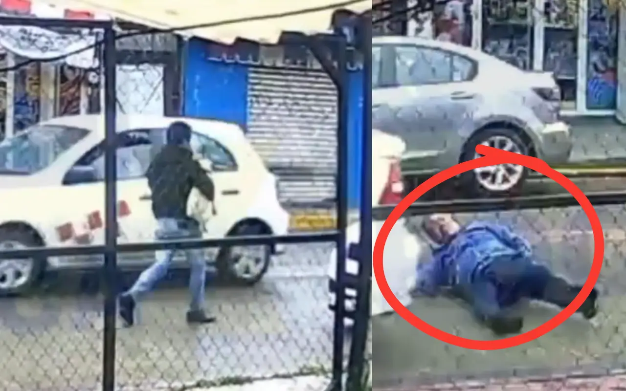 Momento en el que sujeto roba a un perro pug y luego atropella a su dueño. Foto: X/ @QuePocaMadre_Mx (Canva)