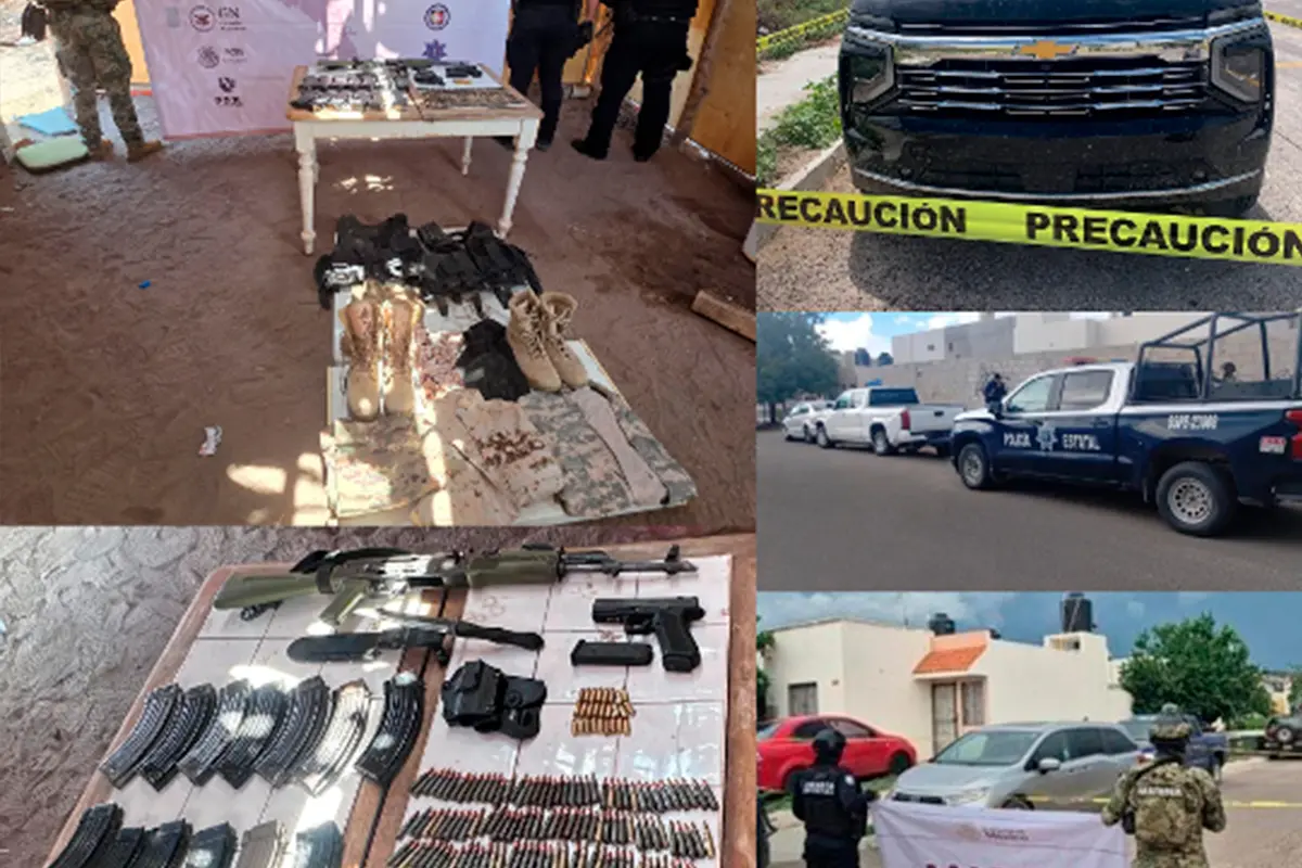 Las autoridades confiscaron armas de fuego y vehículos de alta gama en operativos en Loreto y La Paz. Foto: Mesa de Seguridad de BCS.