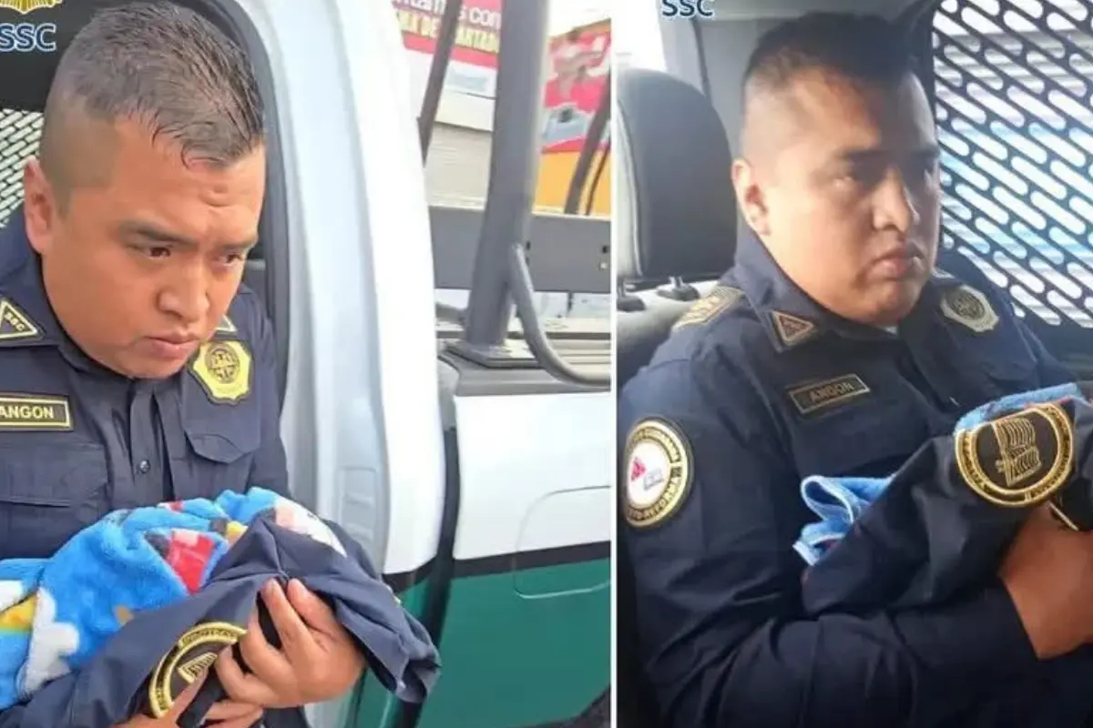 Policías encontraron a bebé. Foto: X @mx_observa
