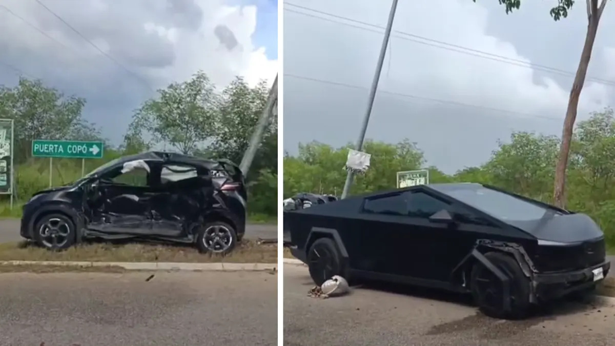 El choque ocurrió cuándo uno de los vehículos no respeto el alto de disco Foto: Accidentes Yucatán