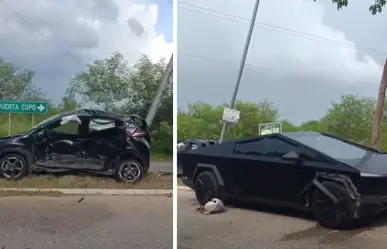 Fuerte choque entre BYD y Cybertruk deja 3 lesionados al norte de Mérida