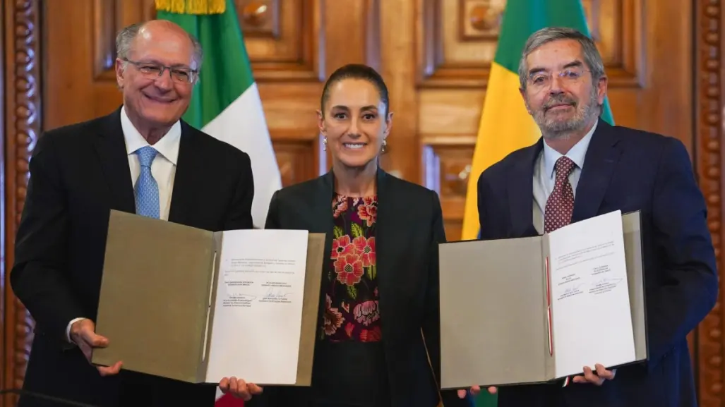 Claudia Sheinbaum recibe a Geraldo Alckim, vicepresidente de Brasil, en Palacio Nacional
