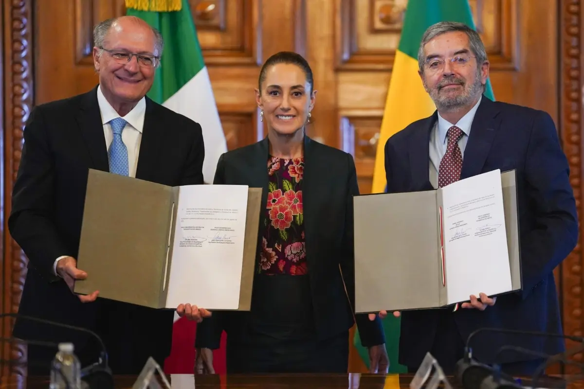 Geraldo Alckim, Claudia Sheinbaum y Juan Ramón de la Fuente Foto: X(Twitter) @geraldoalckmin