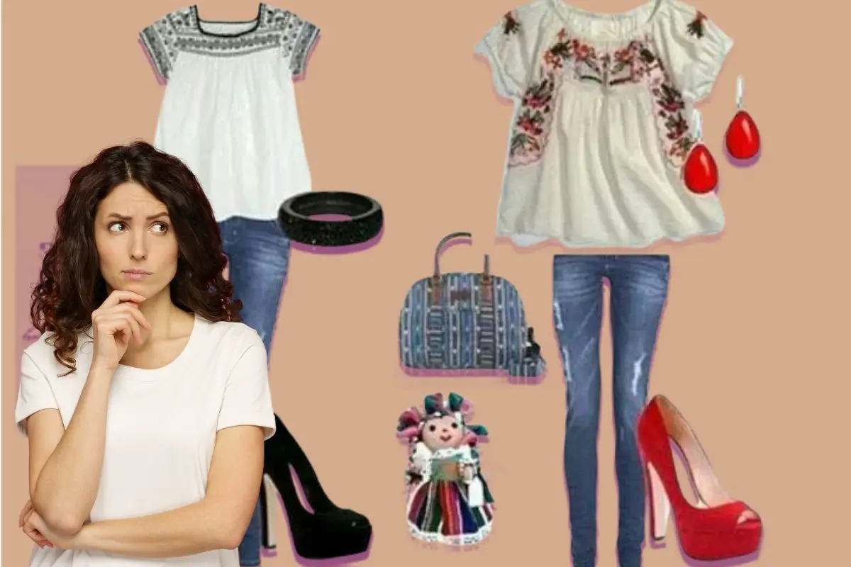 Mujer eligiendo atuendo alusivo a las fiesta patrias Foto: Canva