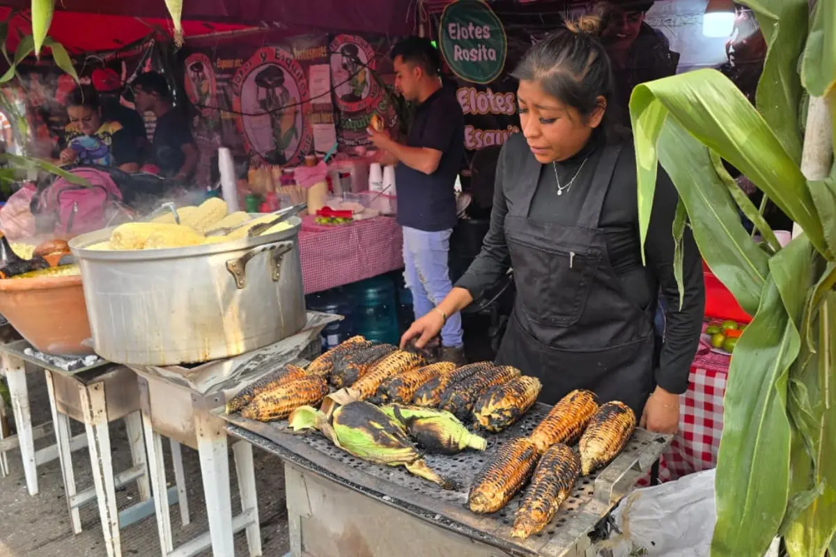 Stand de la Feria del Elote 2025 en la CDMX. Foto: Mario Flores