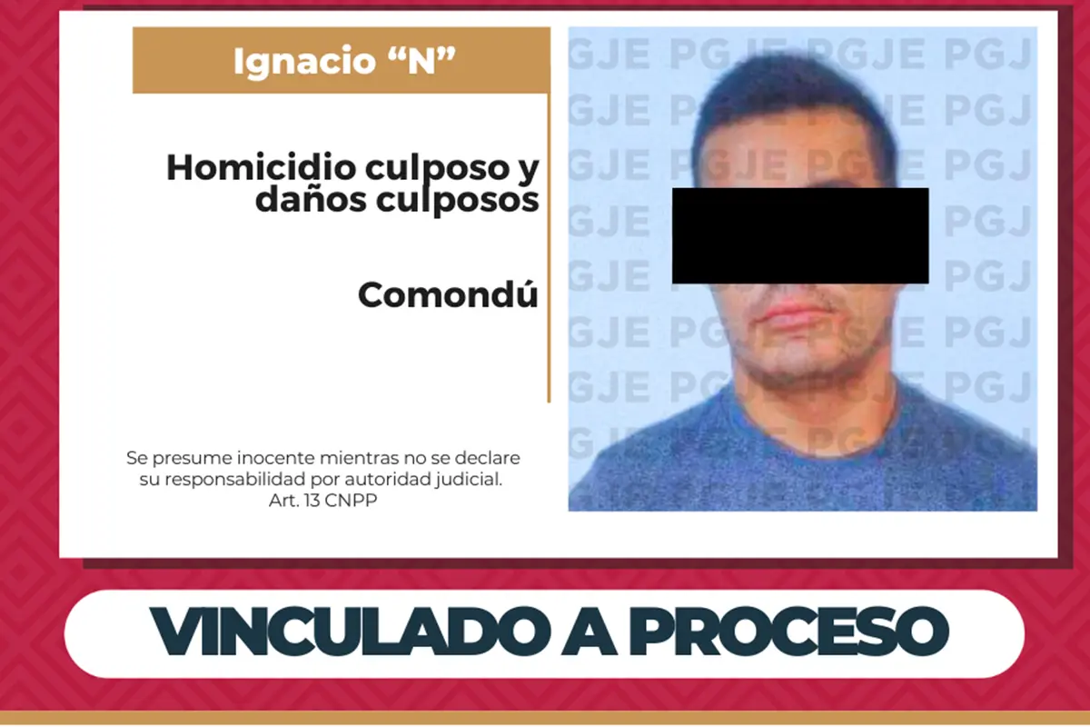 Ignacio N, de 26 años, enfrentará un proceso por homicidio culposo luego de un accidente de tránsito donde murió una persona. Foto: PGJE.