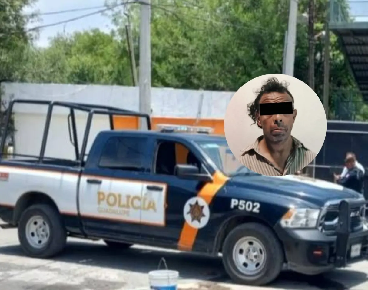 El señalado intentó escapar corriendo, sin embargo, fue alcanzado y detenido por los oficiales a pocos metros del lugar. Foto: Policía de Guadalupe/Canva.