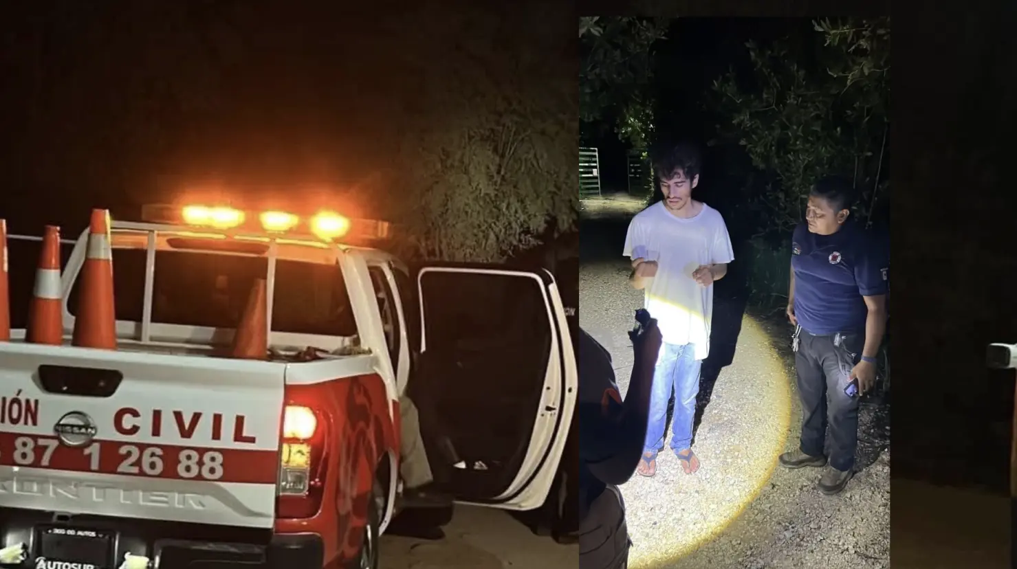 Las autoridades de Quintana Roo informaron sobre el rescate de un joven capitalino quien se perdió en la selva de Tulum la noche del pasado jueves.- Fuente Ayuntamiento de Tulum