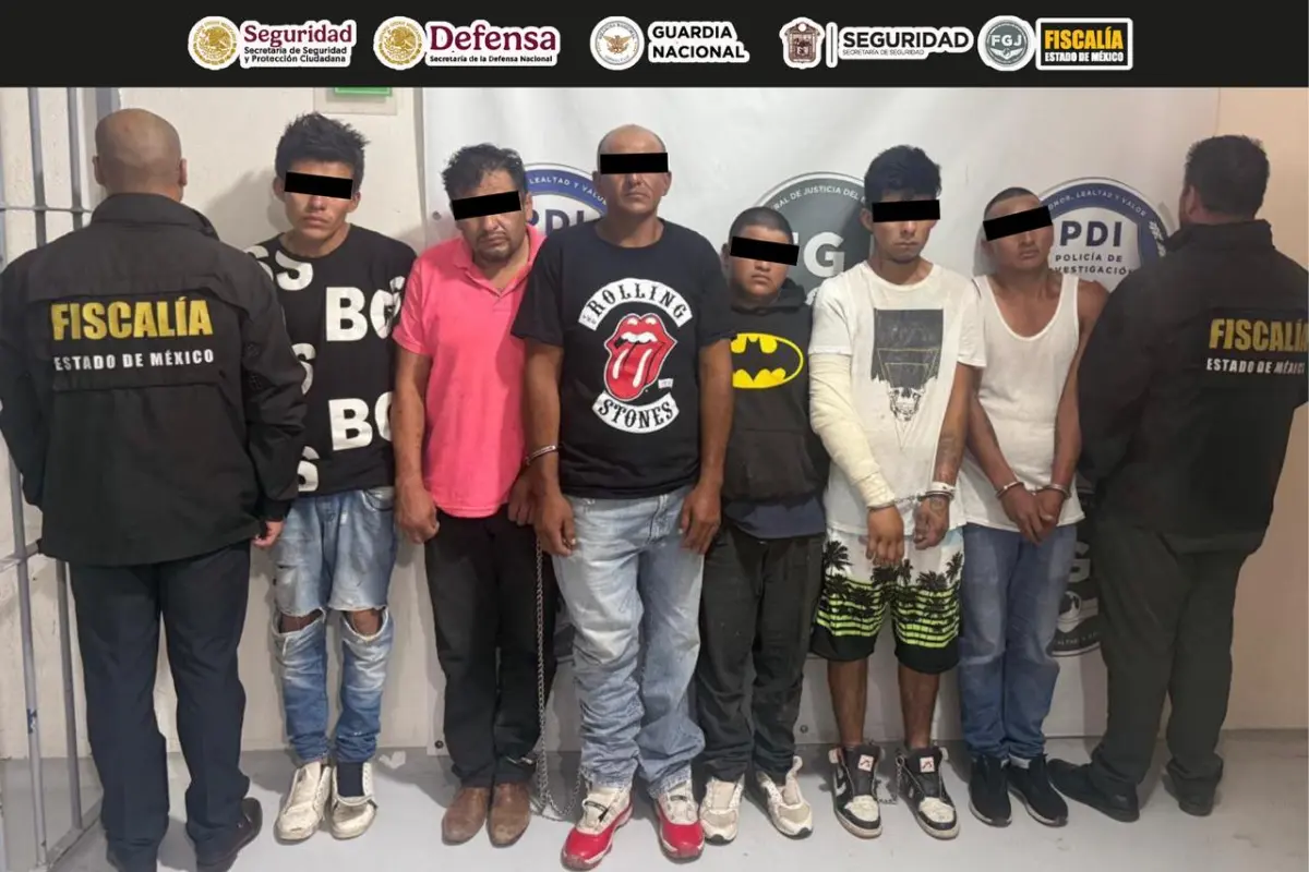Detenidos por participación en actos criminales. Foto: X (@FiscaliaEdomex)